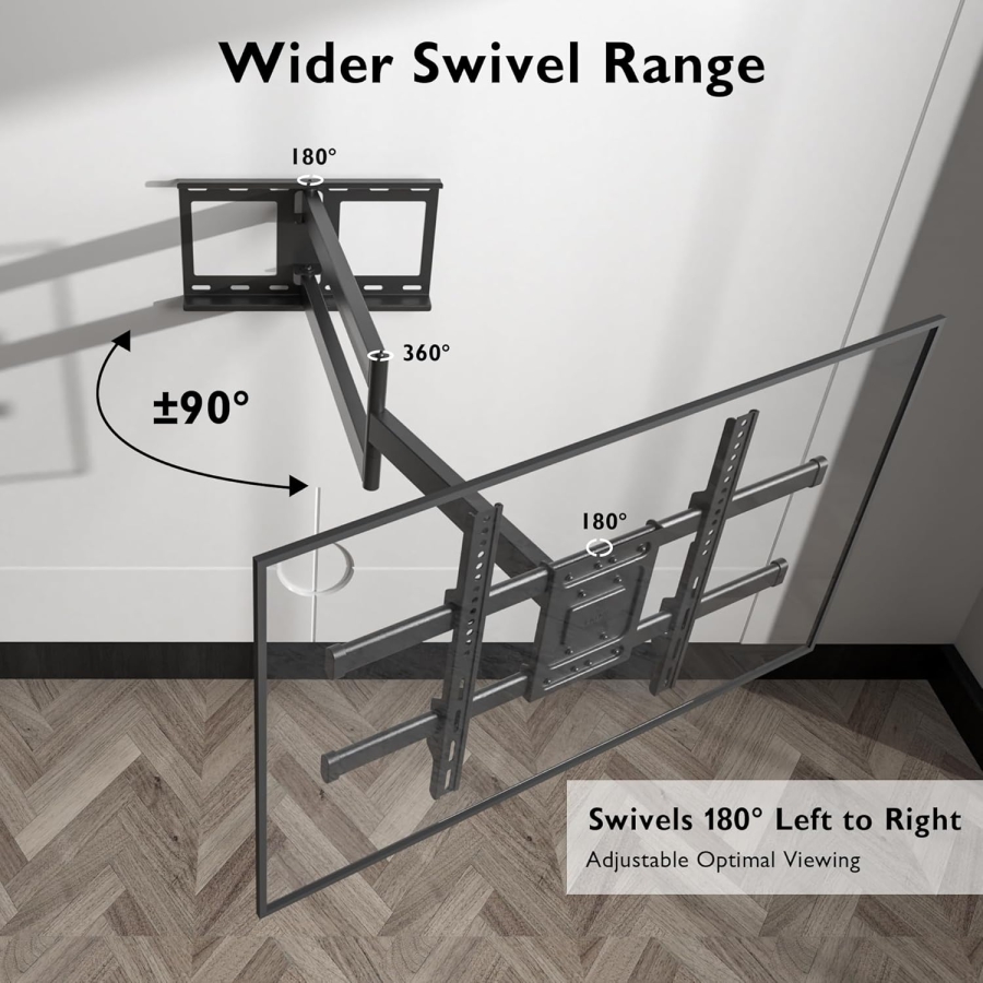 BONTEC TV Wall Mount with 1040 mm Extra Long Arm (32-75 Inch) (Heavy duty mount up to 60 kg – Swivel, Tilt & Extendable up to 104 cm.)