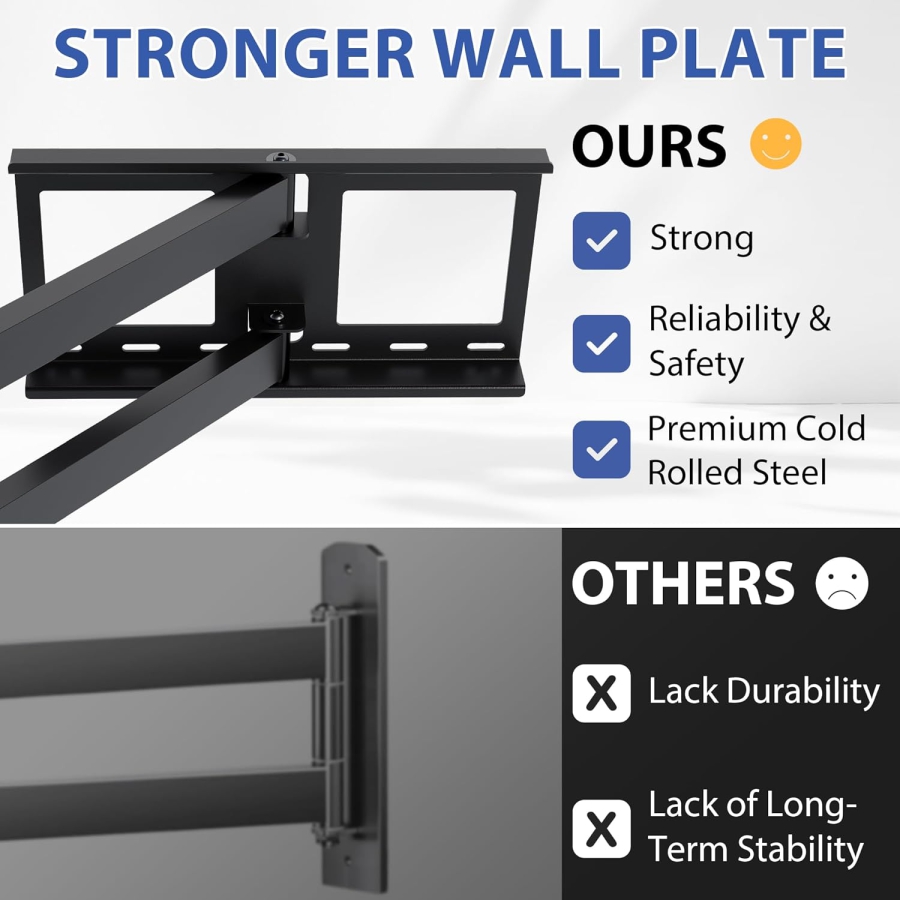 BONTEC TV Wall Mount with 1040 mm Extra Long Arm (32-75 Inch) (Heavy duty mount up to 60 kg – Swivel, Tilt & Extendable up to 104 cm.)