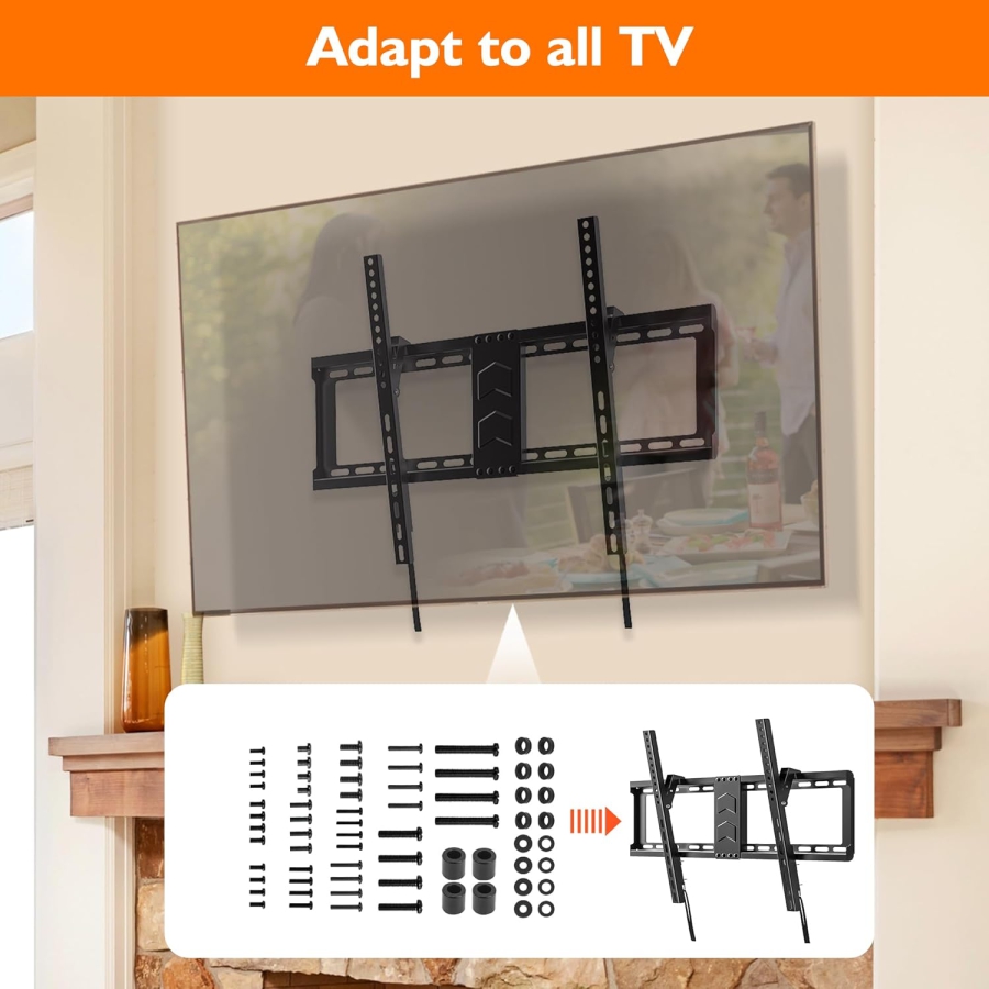 GINKGO Universal VESA Screw Set for TV & Monitor (M4, M5, M6, M8) (68-Piece Mounting Kit for Wall Mounts & Stands – Compatible up to 80 Inches.)
