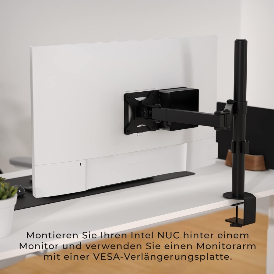 HumanCentric VESA Extension Plate for Intel NUC Mini PC (Monitor Arm Mounting) (Adapter plate for mounting the NUC behind the monitor – VESA 75x75 & 100x100 mm)
