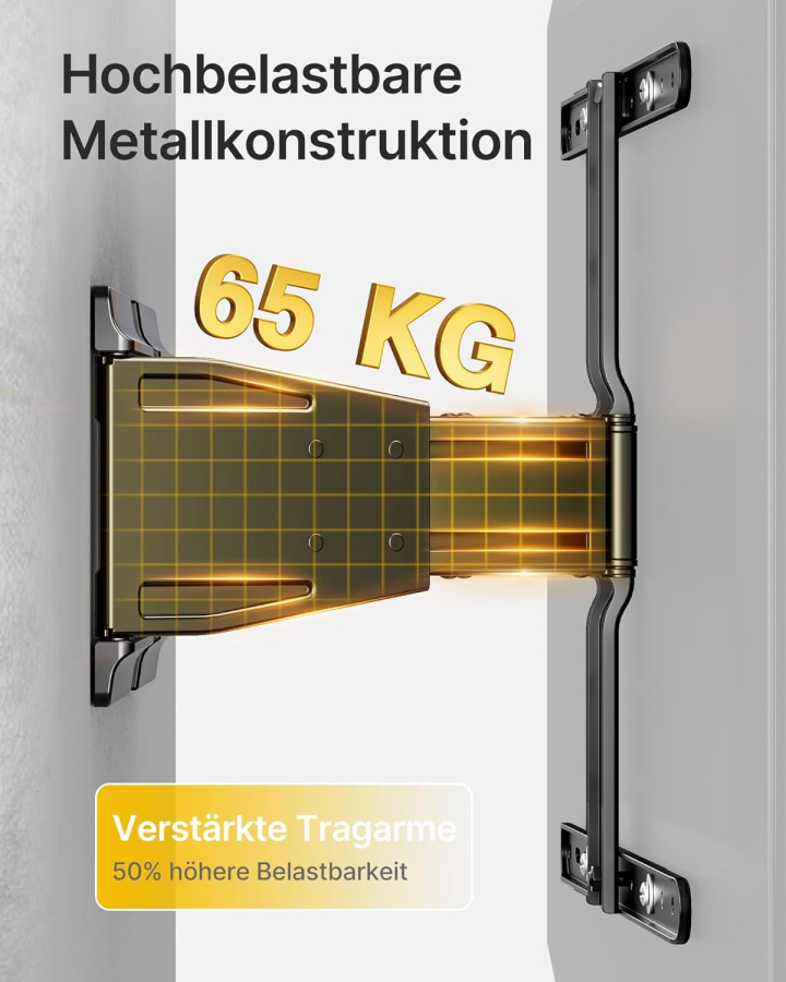 monTEK Ultra Slim TV Wall Mount for 43-90 Inch (Only 2 cm Wall Distance) (Extremely Flat Design (0.77") with Full-Motion Articulating Arm – 50 kg Load Capacity, VESA 600x400.)