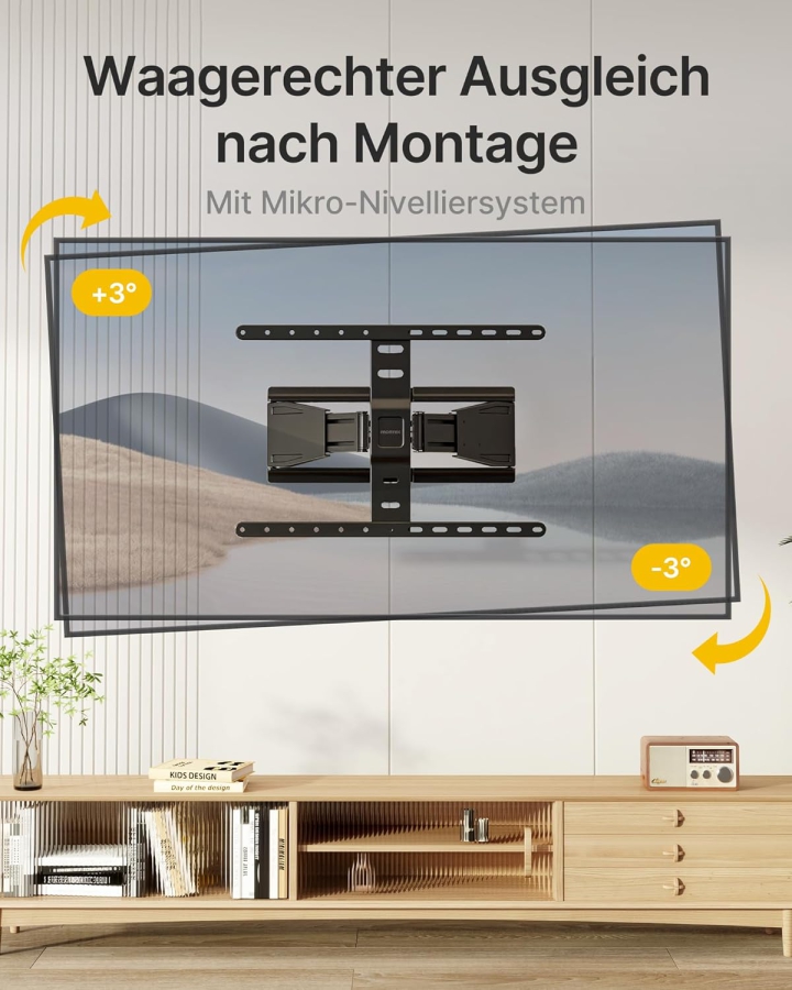monTEK Ultra Slim TV Wall Mount for 43-90 Inch (Only 2 cm Wall Distance) (Extremely Flat Design (0.77") with Full-Motion Articulating Arm – 50 kg Load Capacity, VESA 600x400.)