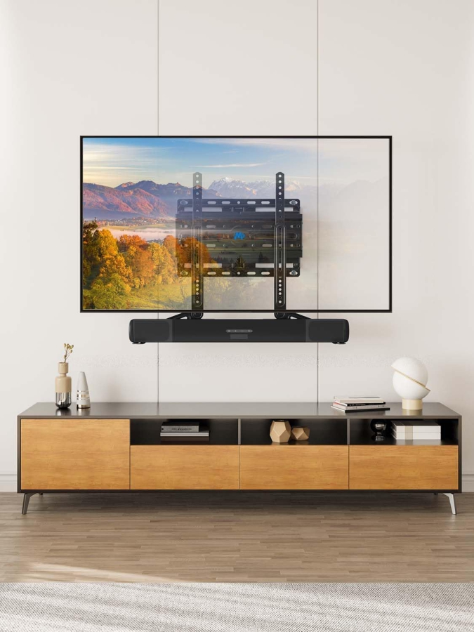 Mounting Dream Universal Soundbar Mount for Mounting Above/Below TV (MD5420-03) (Flexible Attachment with L-Bracket & Extension – Rotatable by 180° up to 6.8 kg Load Capacity)