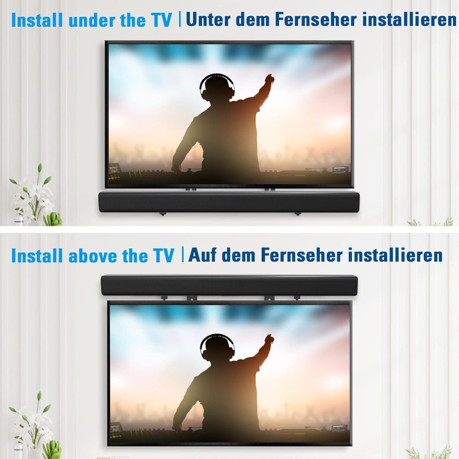 Mounting Dream Universal Soundbar Mount for Soundbars with & without Holes (MD5425-03) (Flexible mounting on TV, wall, or stand – Adjustable base up to 9 kg load capacity & VESA 800x400)