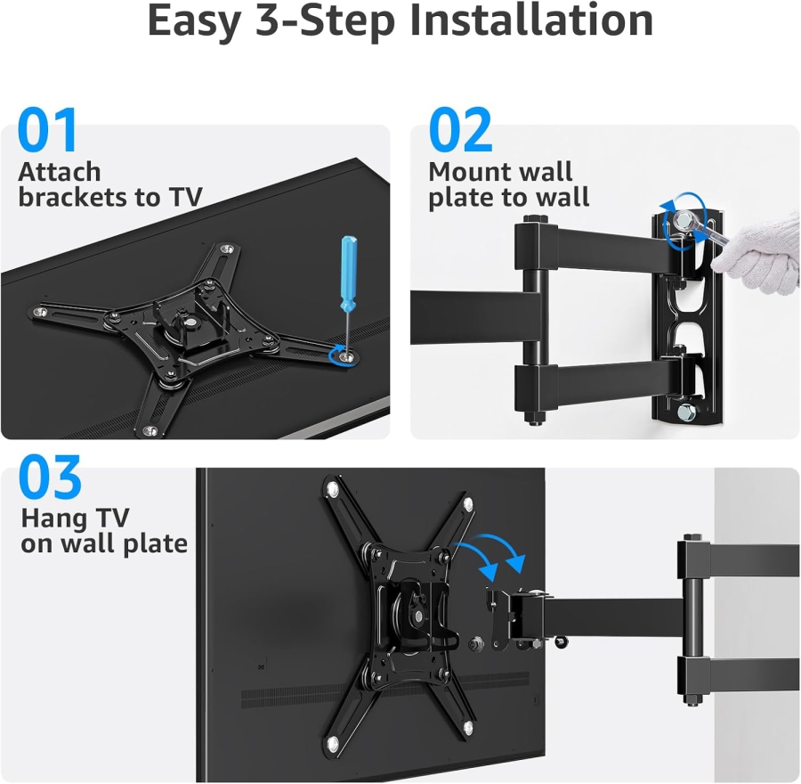 MOUNTUP TV Wall Mount: 180° Rotation for Portrait & Landscape Format