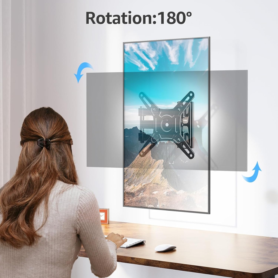 MOUNTUP TV Wall Mount: 180° Rotation for Portrait & Landscape Format