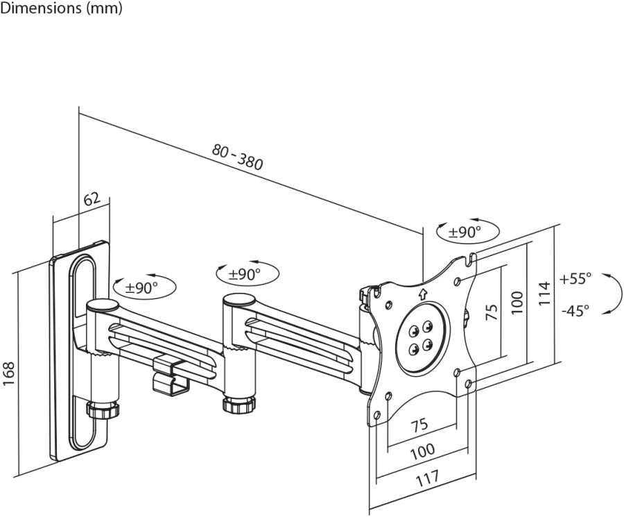 My Wall TV Wall Mount for Motorhomes & Caravans (HC1-3L) – Lockable & Vibration Dampened (Secure TV viewing on the road: Swivel, Tilt & Lockable – For screens up to 15 kg – 20-Year Warranty.)