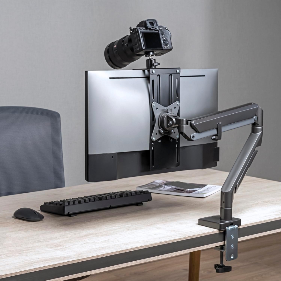 NanoRS RS463 VESA Camera Mount for Monitor & Arm (100x100 mm) (Height-adjustable mount for cameras & camcorders up to 2 kg – Ideal for streaming & home office)