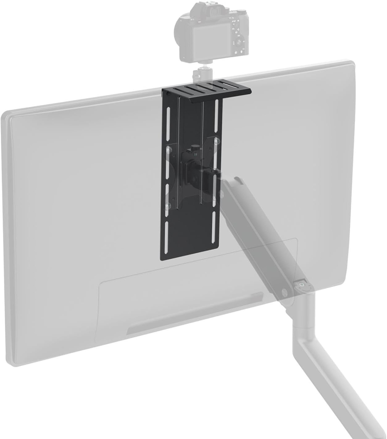 NanoRS RS463 VESA Camera Mount for Monitor & Arm (100x100 mm) (Height-adjustable mount for cameras & camcorders up to 2 kg – Ideal for streaming & home office)