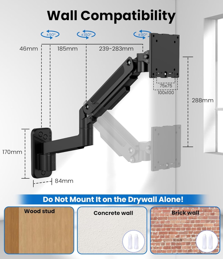 PUTORSEN Heavy Duty Monitor Wall Mount for 17–49 Inch