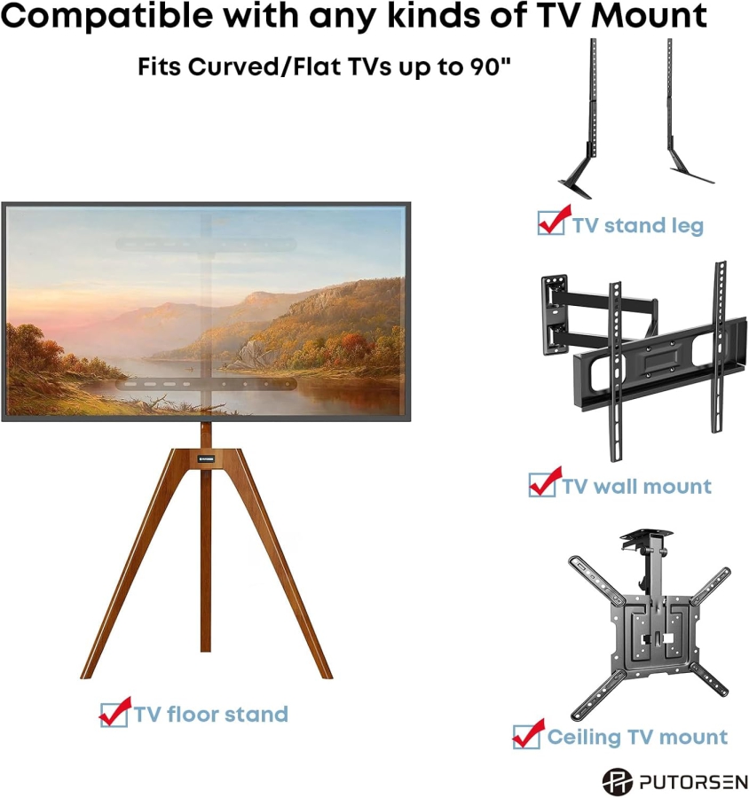 PUTORSEN Universal VESA Screw Set for TVs up to 90 Inches (M4, M5, M6, M8) (Complete Hardware Kit for Wall Mounts & Stands – Incl. Spacers & Washers.)