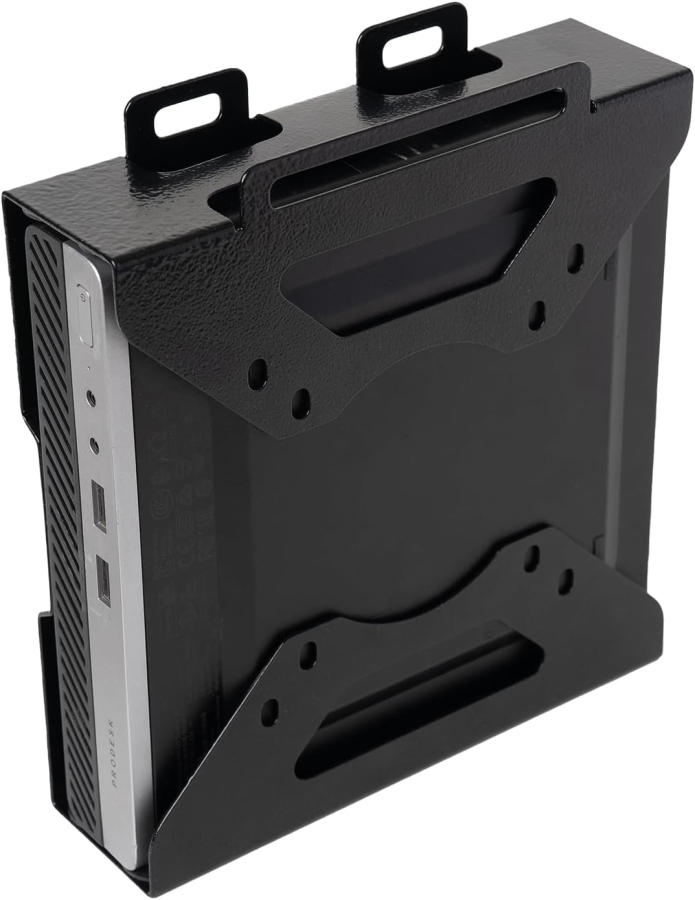 Shinar Metal Mount for HP Desktop Mini, ProDesk & EliteDesk (Universal Mounting Bracket for HP Mini PCs – VESA 75x75/100x100, Under-Desk & Wall Mounting up to 5 kg.)