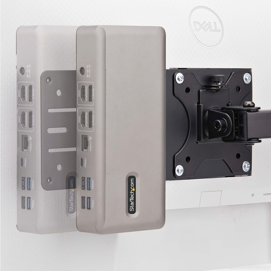 StarTech.com VESA Adapter Plate for Mini PC, NUC & Docking Stations (Space-saving mounting on the back of the monitor (VESA 75x75/100x100) – Includes mounting kit.)