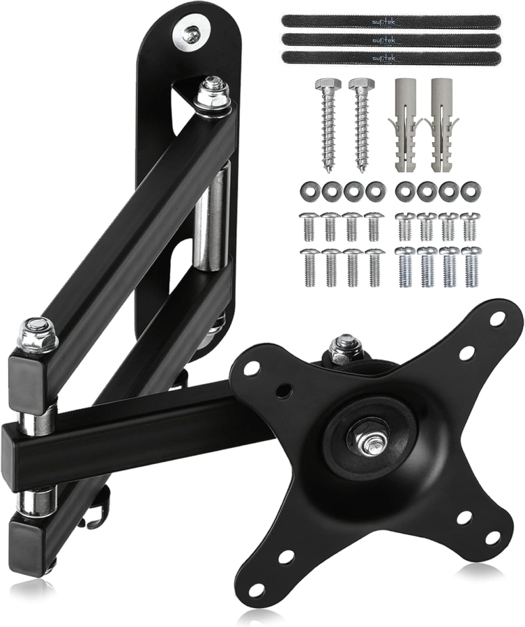 suptek TV Wall Mount Bracket, Swiveling, Tilting, Rotating for 15-32" Flat & Curved TV (PC Monitor VESA Wall Mount up to 13Kg)